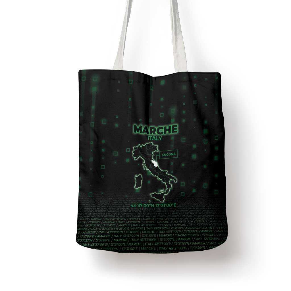 Italy Marche Tote Bag Map And Coordinates Code