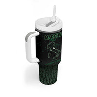 Personalized Italy Marche Tumbler With Handle Map And Coordinates Code