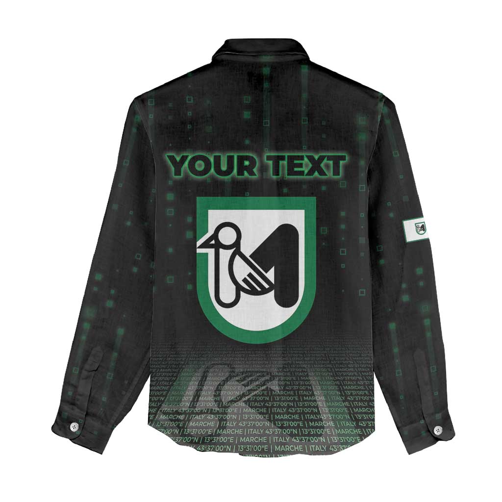 Personalized Italy Marche Women Casual Shirt Map And Coordinates Code