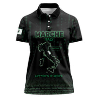 Personalized Italy Marche Women Polo Shirt Map And Coordinates Code