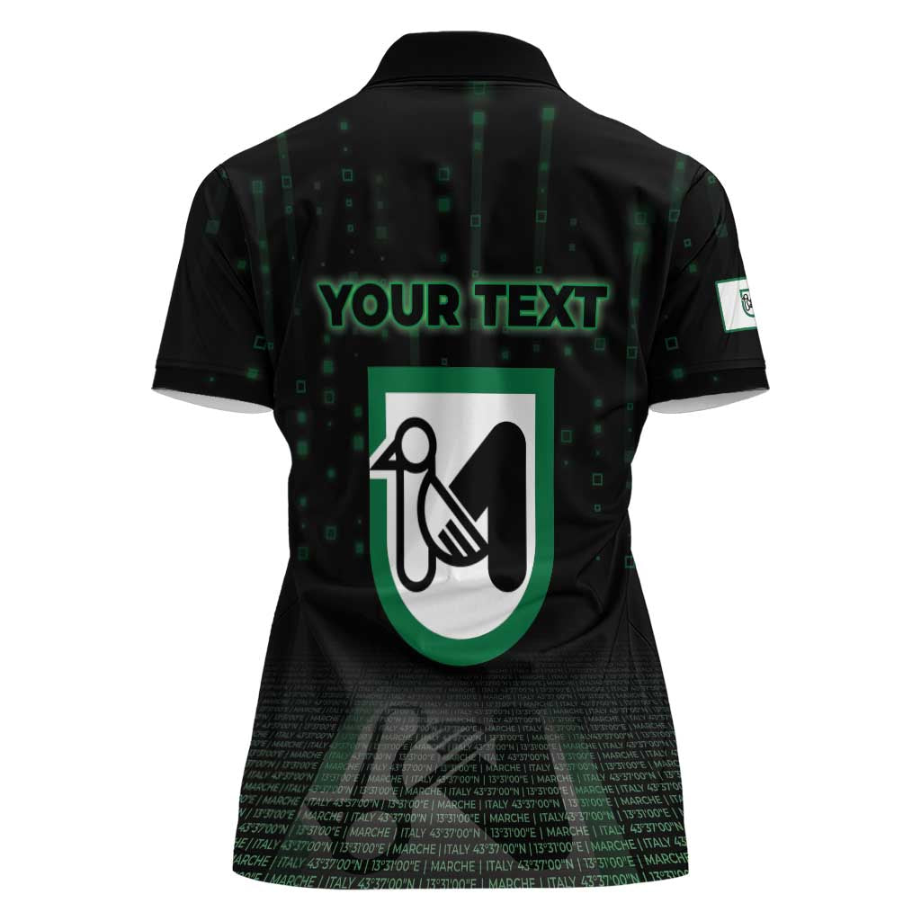 Personalized Italy Marche Women Polo Shirt Map And Coordinates Code