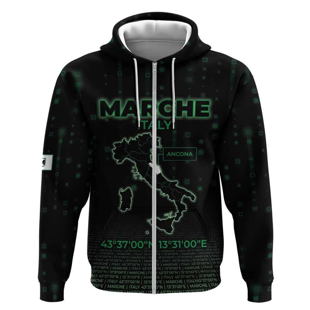 Personalized Italy Marche Zip Hoodie Map And Coordinates Code