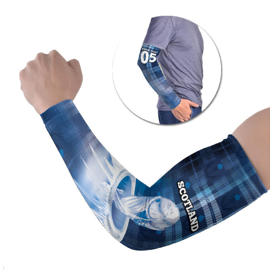 Custom Scotland Football Arm Sleeves Ice Hole Celtic Thistle Tartan Flower Patterns
