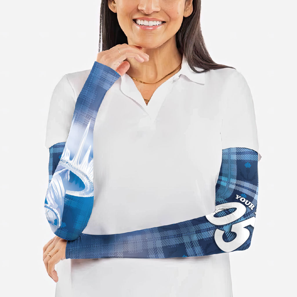 Custom Scotland Football Arm Sleeves Ice Hole Celtic Thistle Tartan Flower Patterns