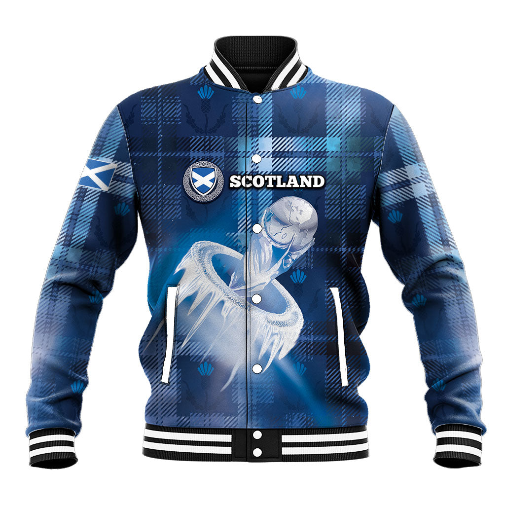 Custom Scotland Football Baseball Jacket Ice Hole Celtic Thistle Tartan Flower Patterns