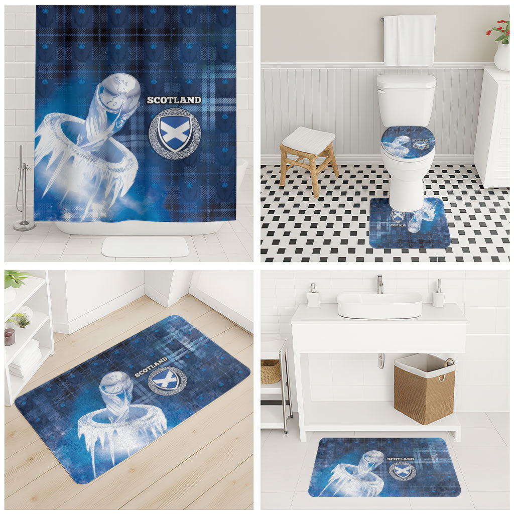 Scotland Football Bathroom Set Ice Hole Celtic Thistle Tartan Flower Patterns