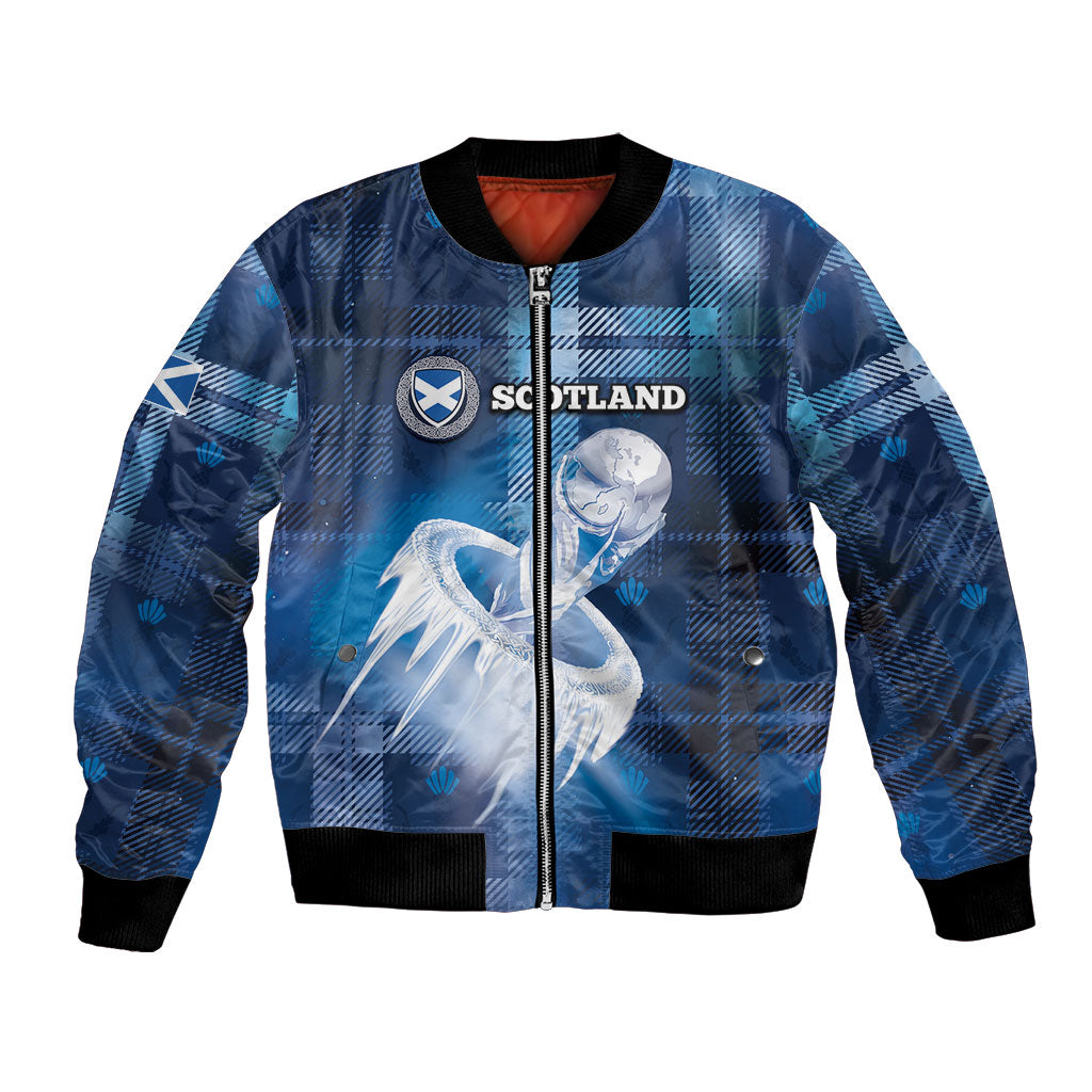 Custom Scotland Football Bomber Jacket Ice Hole Celtic Thistle Tartan Flower Patterns