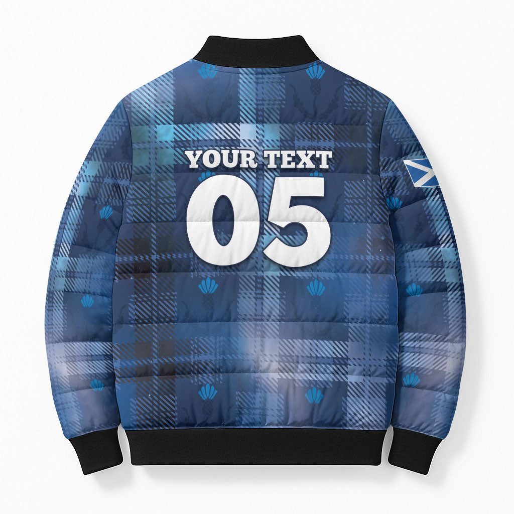Custom Scotland Football Bomber Puffer Jacket Ice Hole Celtic Thistle Tartan Flower Patterns