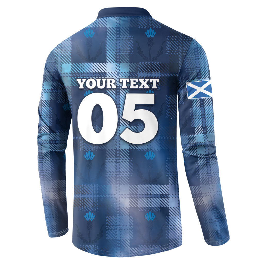 Custom Scotland Football Button Sweatshirt Ice Hole Celtic Thistle Tartan Flower Patterns