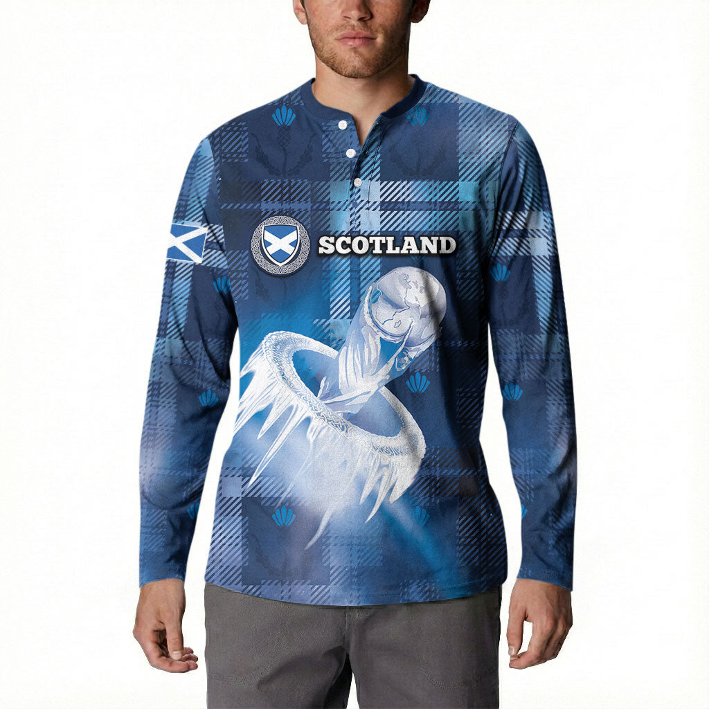 Custom Scotland Football Button Sweatshirt Ice Hole Celtic Thistle Tartan Flower Patterns