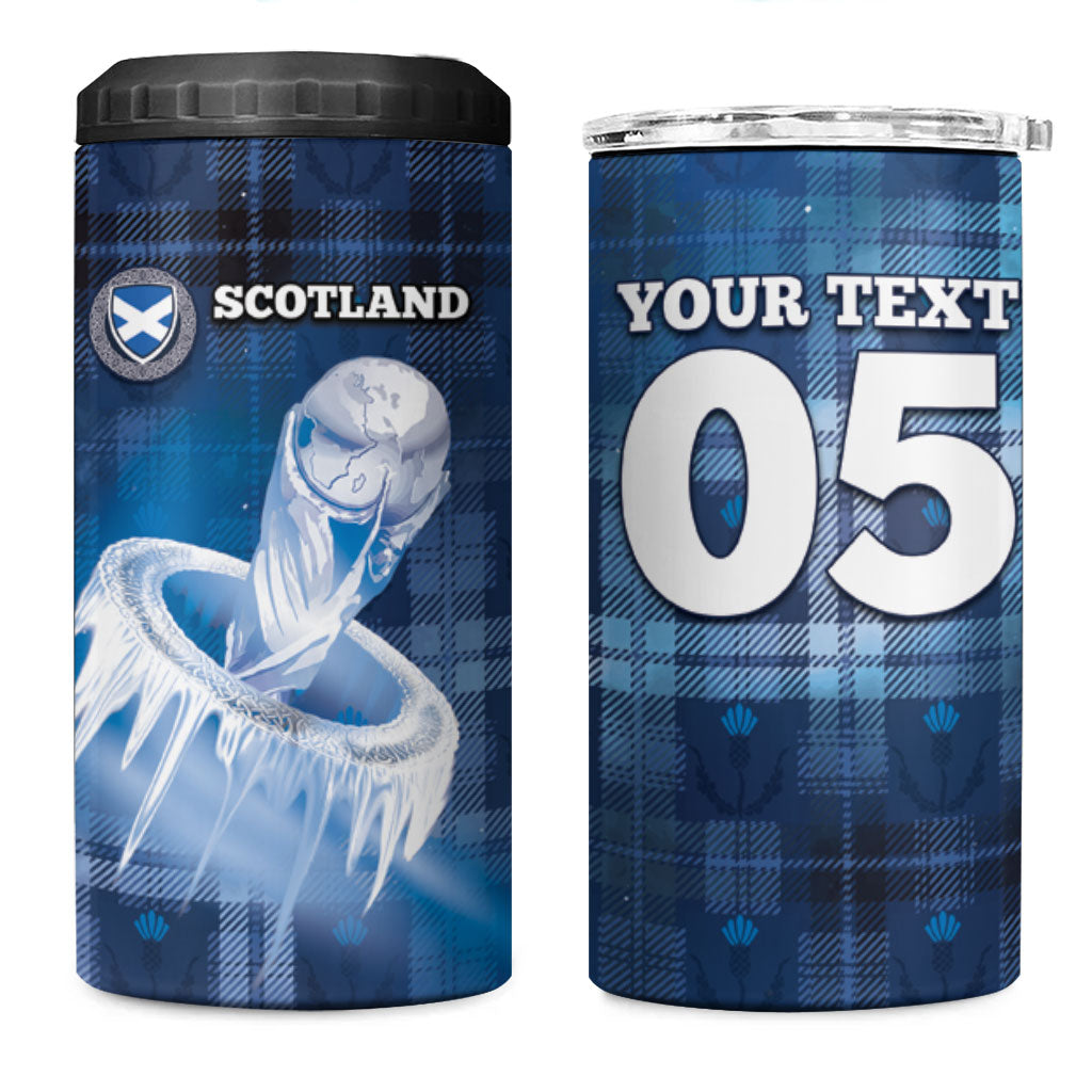 Custom Scotland Football 4 in 1 Can Cooler Tumbler Ice Hole Celtic Thistle Tartan Flower Patterns