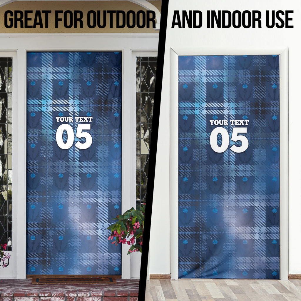 Custom Scotland Football Door Cover Ice Hole Celtic Thistle Tartan Flower Patterns