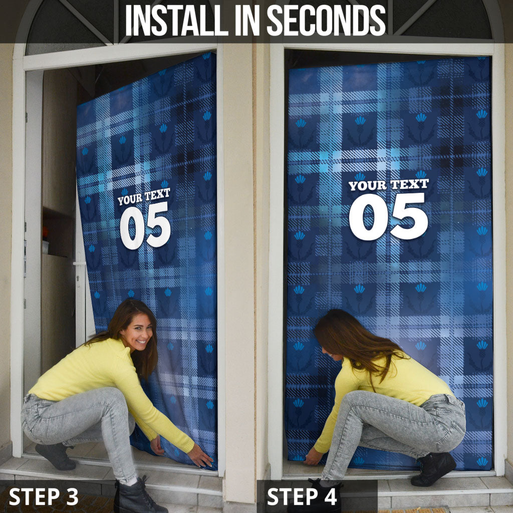 Custom Scotland Football Door Cover Ice Hole Celtic Thistle Tartan Flower Patterns