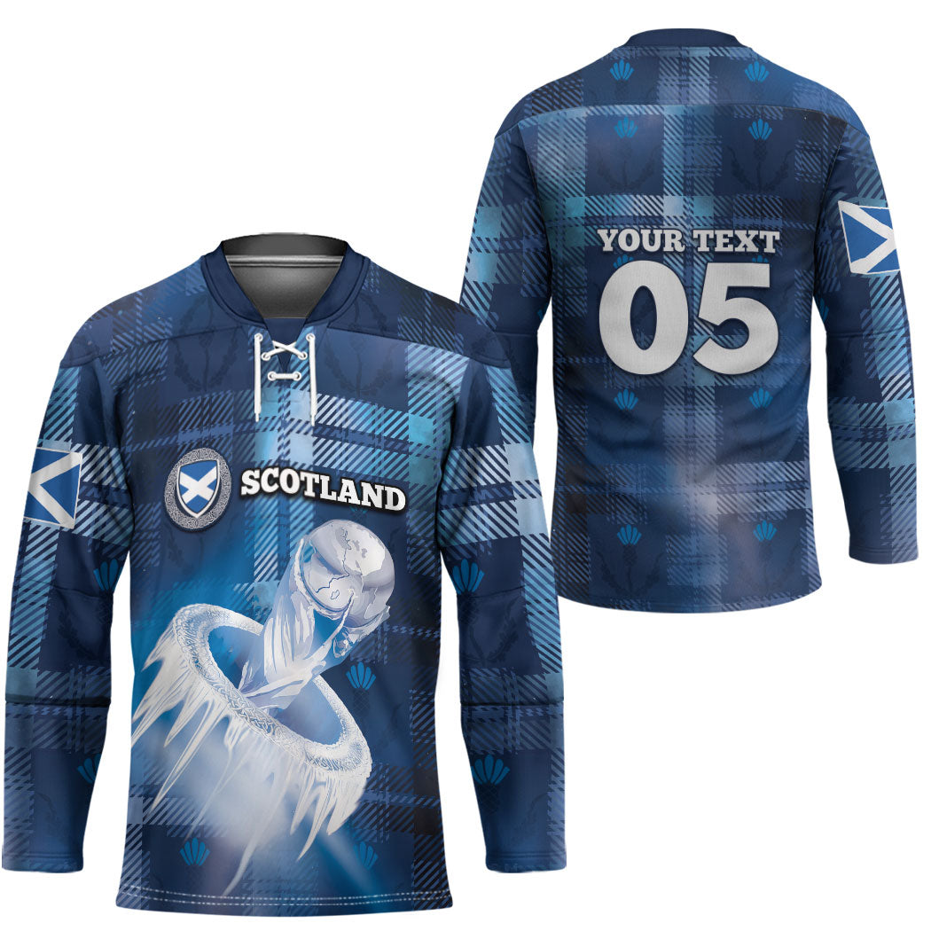 Custom Scotland Football Hockey Jersey Ice Hole Celtic Thistle Tartan Flower Patterns