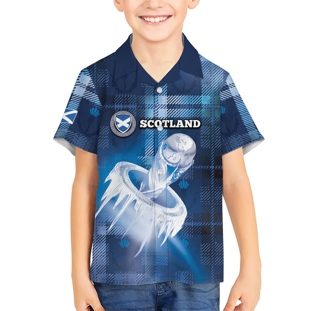 Custom Scotland Football Kid Hawaiian Shirt Ice Hole Celtic Thistle Tartan Flower Patterns