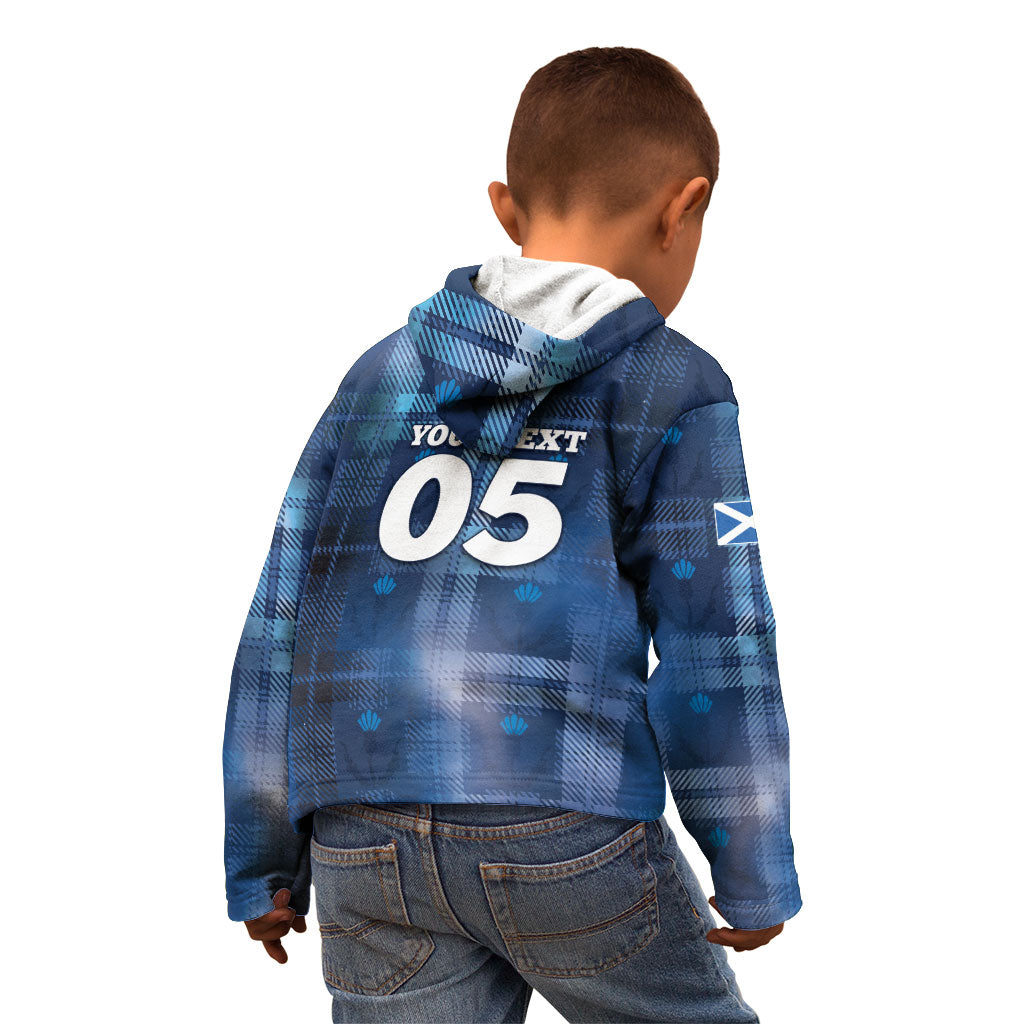 Custom Scotland Football Kid Hoodie Ice Hole Celtic Thistle Tartan Flower Patterns