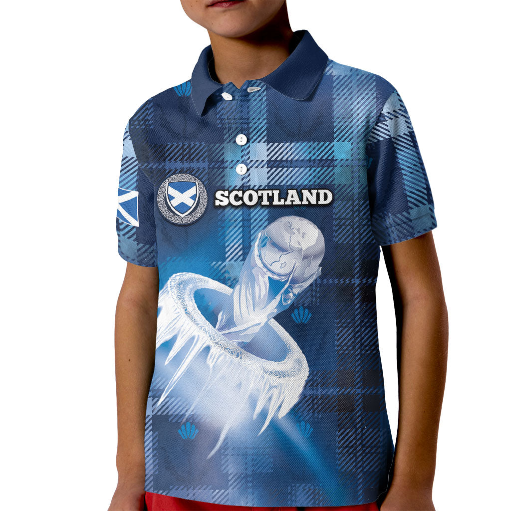 Custom Scotland Football Kid Polo Shirt Ice Hole Celtic Thistle Tartan Flower Patterns