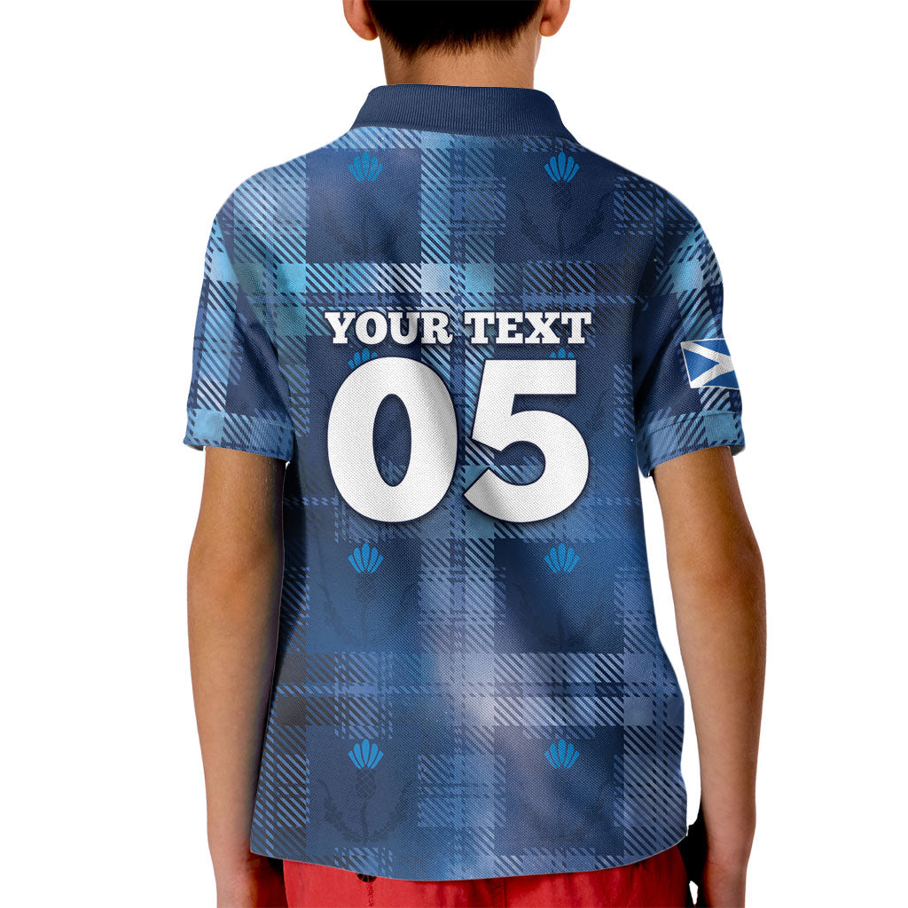Custom Scotland Football Kid Polo Shirt Ice Hole Celtic Thistle Tartan Flower Patterns