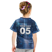 Custom Scotland Football Kid T Shirt Ice Hole Celtic Thistle Tartan Flower Patterns