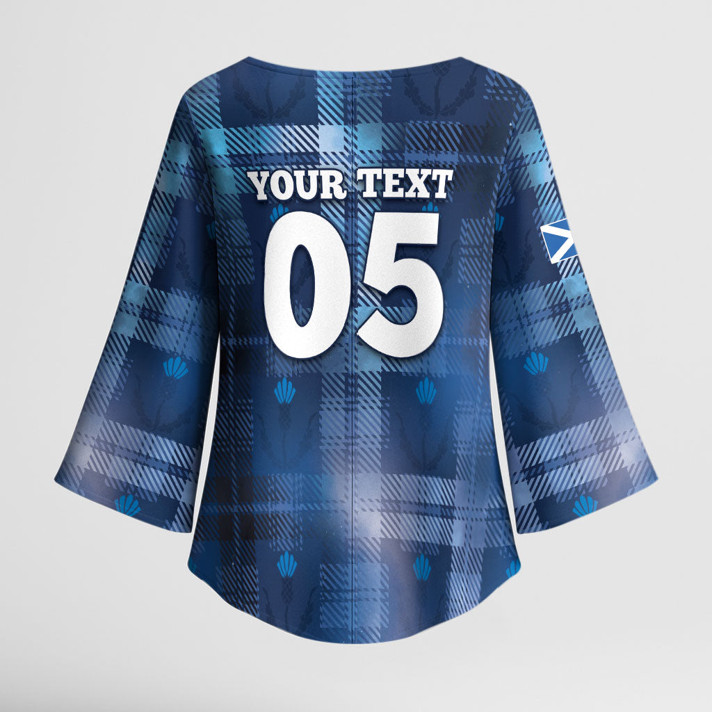 Custom Scotland Football Kimono Sleeve Blouse Ice Hole Celtic Thistle Tartan Flower Patterns