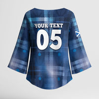 Custom Scotland Football Kimono Sleeve Blouse Ice Hole Celtic Thistle Tartan Flower Patterns