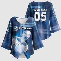 Custom Scotland Football Kimono Sleeve Blouse Ice Hole Celtic Thistle Tartan Flower Patterns