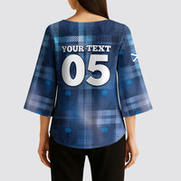 Custom Scotland Football Kimono Sleeve Blouse Ice Hole Celtic Thistle Tartan Flower Patterns
