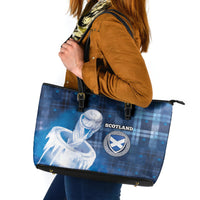 Scotland Football Leather Tote Bag Ice Hole Celtic Thistle Tartan Flower Patterns