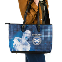 Scotland Football Leather Tote Bag Ice Hole Celtic Thistle Tartan Flower Patterns