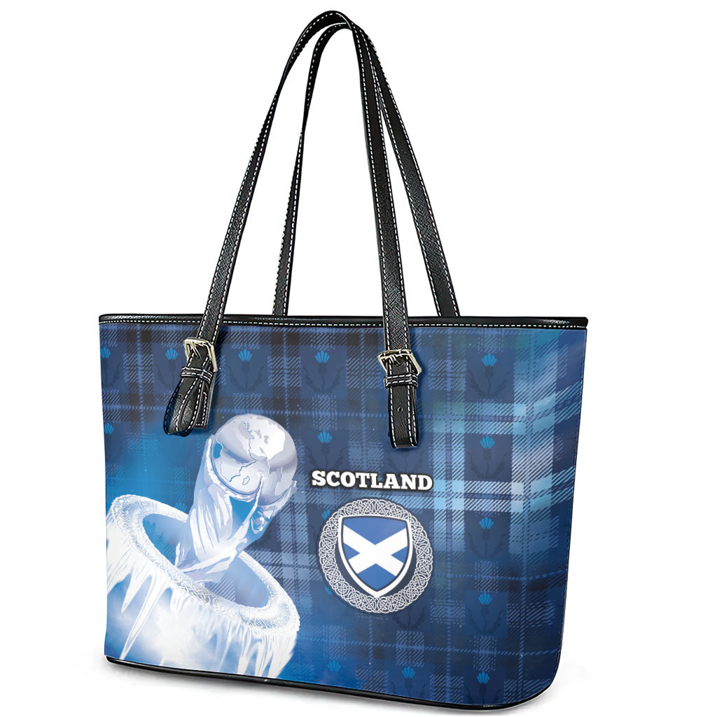 Scotland Football Leather Tote Bag Ice Hole Celtic Thistle Tartan Flower Patterns