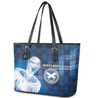 Scotland Football Leather Tote Bag Ice Hole Celtic Thistle Tartan Flower Patterns