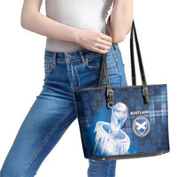 Scotland Football Leather Tote Bag Ice Hole Celtic Thistle Tartan Flower Patterns