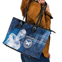 Scotland Football Leather Tote Bag Ice Hole Celtic Thistle Tartan Flower Patterns