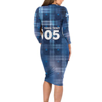 Custom Scotland Football Long Sleeve Bodycon Dress Ice Hole Celtic Thistle Tartan Flower Patterns