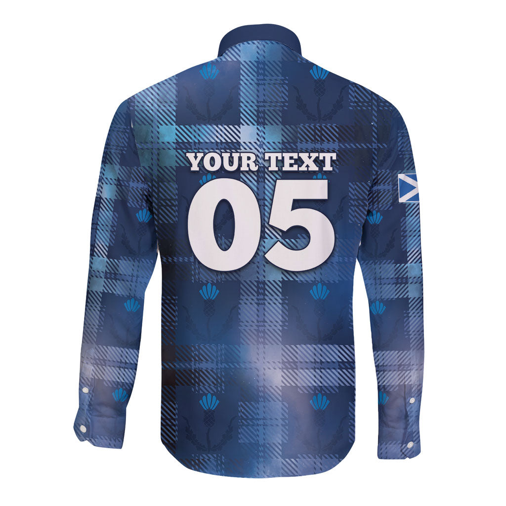 Custom Scotland Football Long Sleeve Button Shirt Ice Hole Celtic Thistle Tartan Flower Patterns