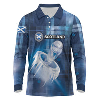 Custom Scotland Football Long Sleeve Polo Shirt Ice Hole Celtic Thistle Tartan Flower Patterns