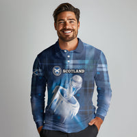Custom Scotland Football Long Sleeve Polo Shirt Ice Hole Celtic Thistle Tartan Flower Patterns