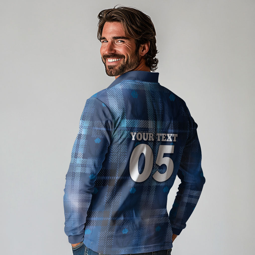 Custom Scotland Football Long Sleeve Polo Shirt Ice Hole Celtic Thistle Tartan Flower Patterns