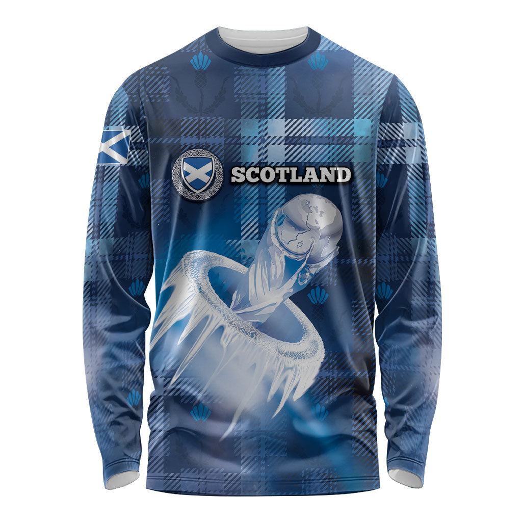 Custom Scotland Football Long Sleeve Shirt Ice Hole Celtic Thistle Tartan Flower Patterns