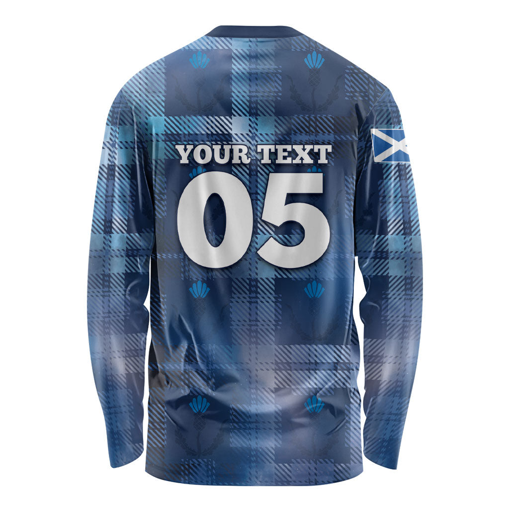 Custom Scotland Football Long Sleeve Shirt Ice Hole Celtic Thistle Tartan Flower Patterns