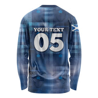 Custom Scotland Football Long Sleeve Shirt Ice Hole Celtic Thistle Tartan Flower Patterns