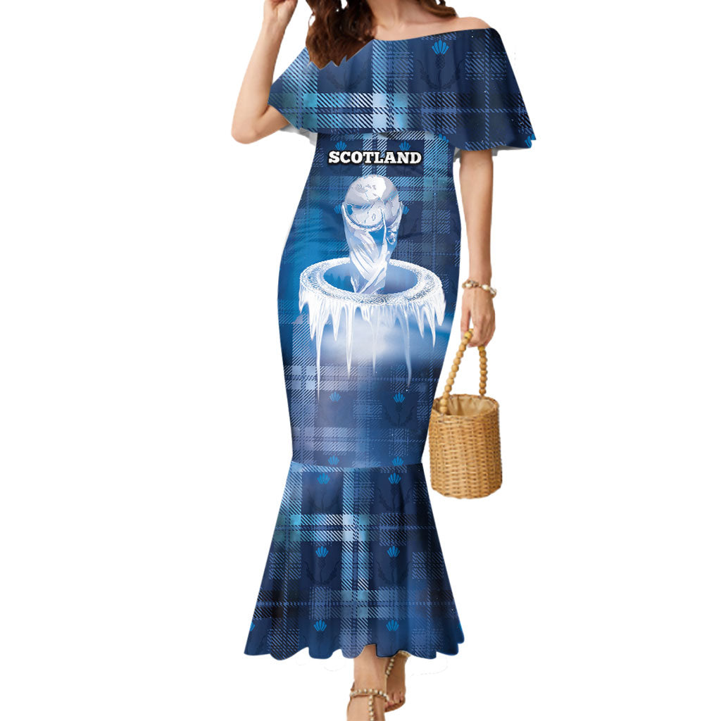 Custom Scotland Football Mermaid Dress Ice Hole Celtic Thistle Tartan Flower Patterns
