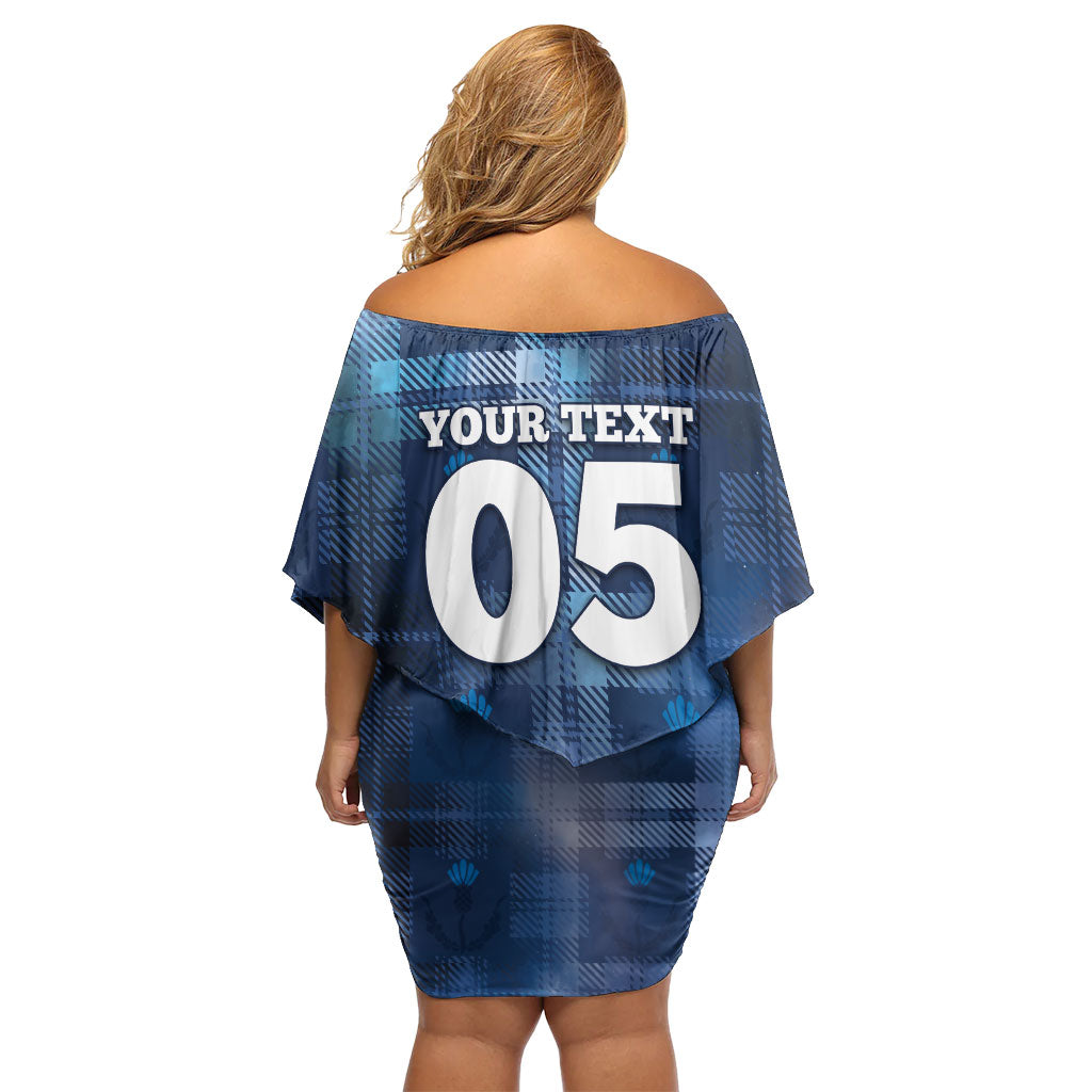 Custom Scotland Football Off Shoulder Short Dress Ice Hole Celtic Thistle Tartan Flower Patterns