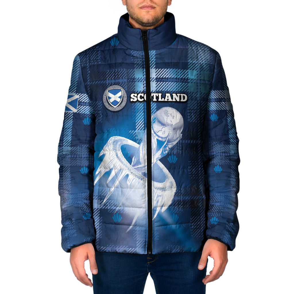 Custom Scotland Football Padded Jacket Ice Hole Celtic Thistle Tartan Flower Patterns