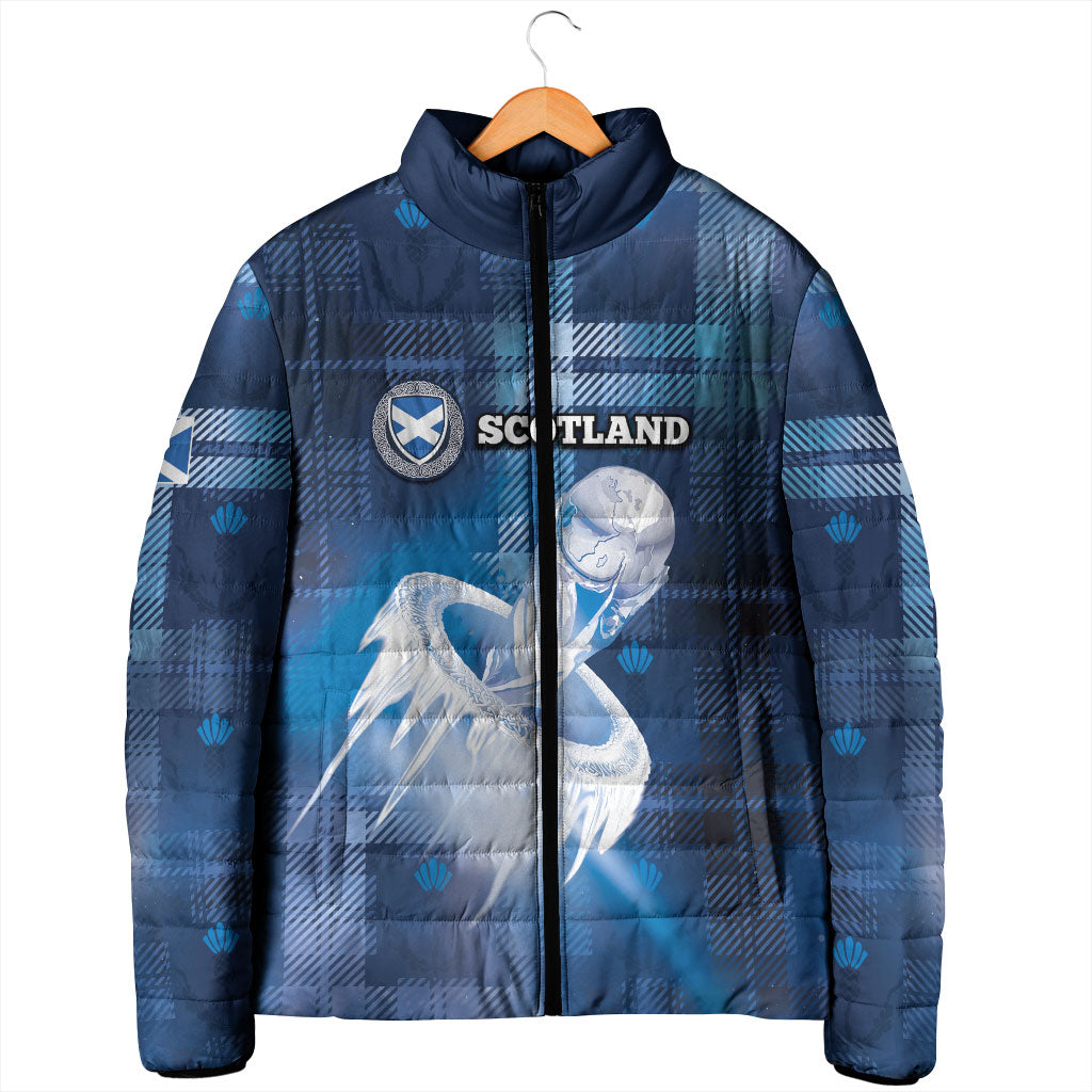 Custom Scotland Football Padded Jacket Ice Hole Celtic Thistle Tartan Flower Patterns