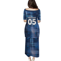 Custom Scotland Football Puletasi Ice Hole Celtic Thistle Tartan Flower Patterns