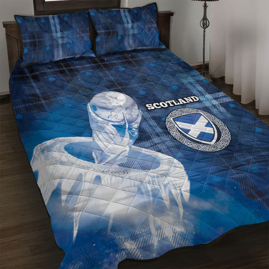 Scotland Football Quilt Bed Set Ice Hole Celtic Thistle Tartan Flower Patterns