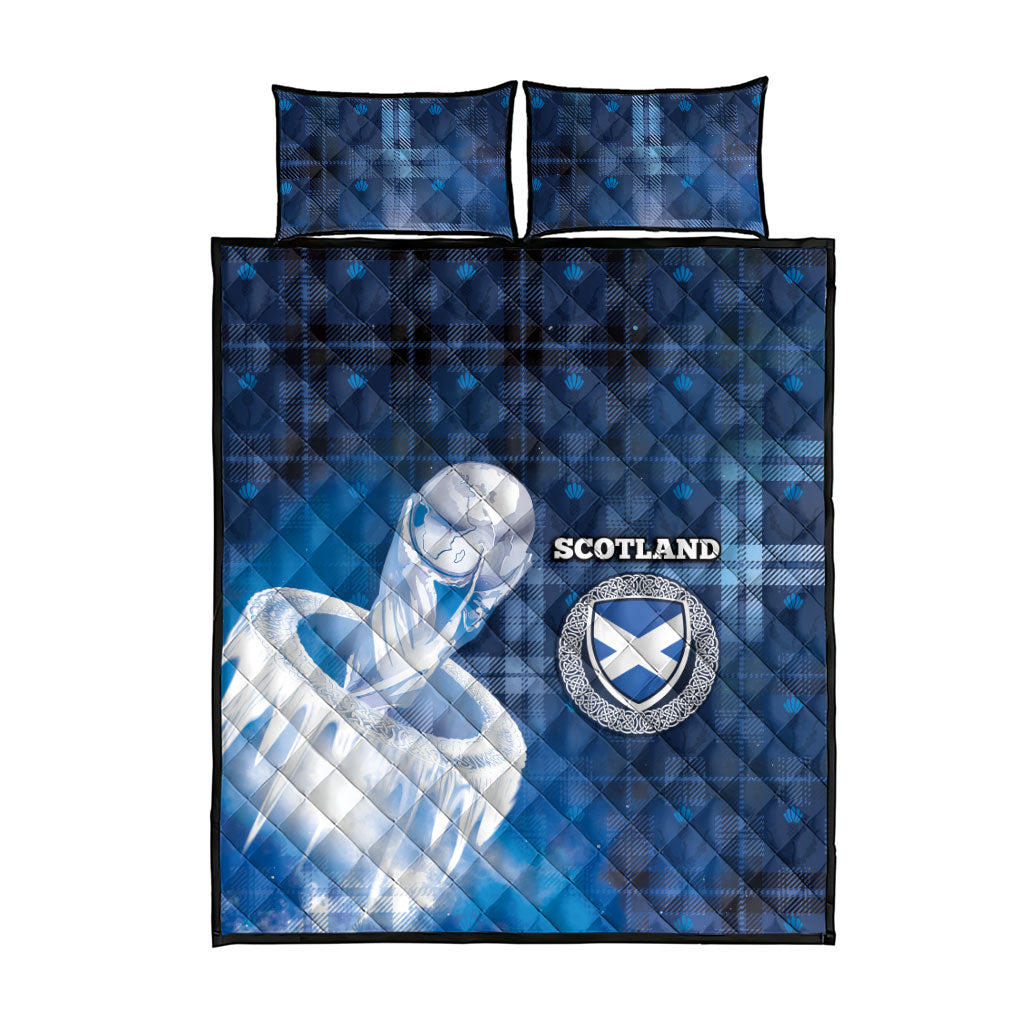 Scotland Football Quilt Bed Set Ice Hole Celtic Thistle Tartan Flower Patterns