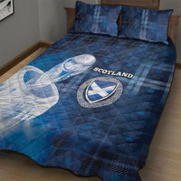 Scotland Football Quilt Bed Set Ice Hole Celtic Thistle Tartan Flower Patterns