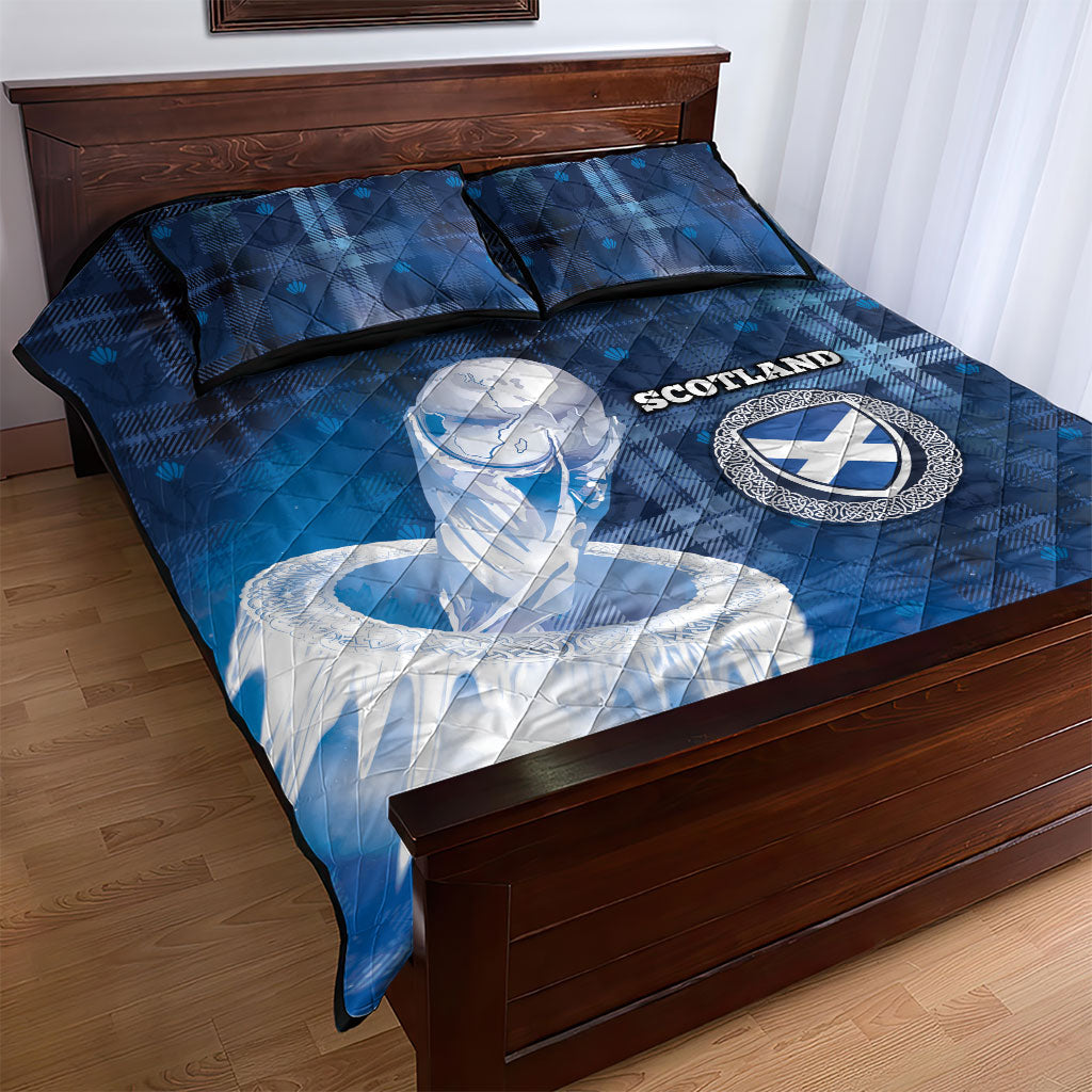 Scotland Football Quilt Bed Set Ice Hole Celtic Thistle Tartan Flower Patterns